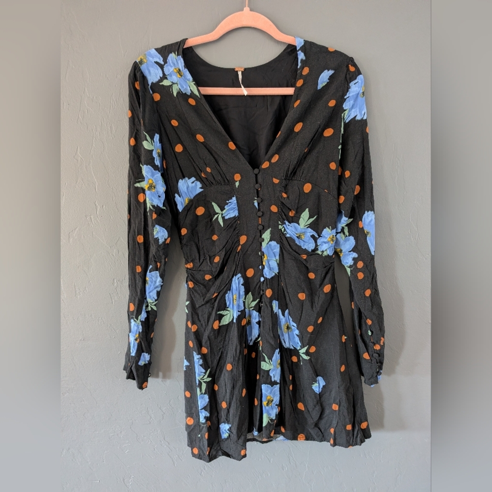 Free People Floral Long Sleeves Dress